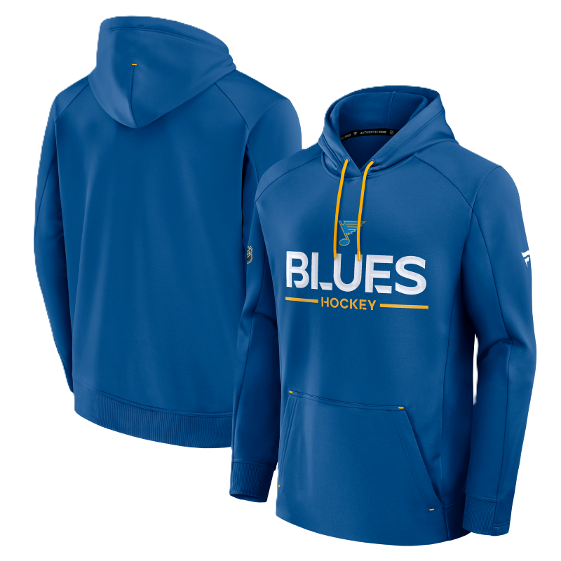 ST. LOUIS BLUES FANATICS AUTHENTIC PRO RINK HOODIE - BLUE – STL ST. LOUIS BLUES FANATICS AUTHENTIC PRO RINK HOODIE - BLUE – STL