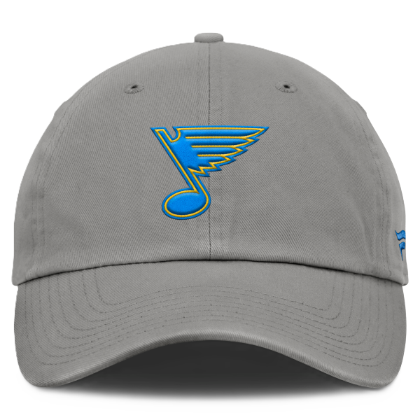 ST. LOUIS BLUES FANATICS NOTE LOGO 3D PATCH ADJUSTABLE HAT - GREY Adjustable Cap Fanatics