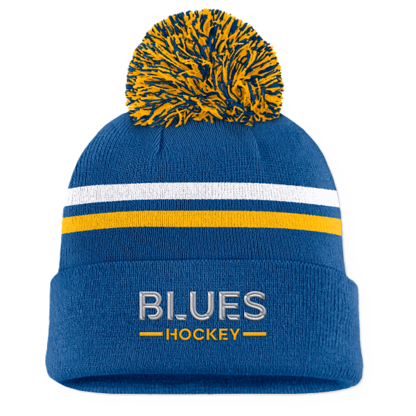 ST. LOUIS BLUES FANATICS BLUES HOCKEY AUTHENTIC PRO POM KNIT - BLUE Knit Fanatics