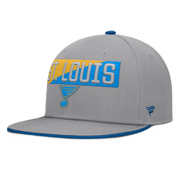 ST. LOUIS BLUES FANATICS DUO BLOCK SNAPBACK - GREY Adjustable Cap Fanatics