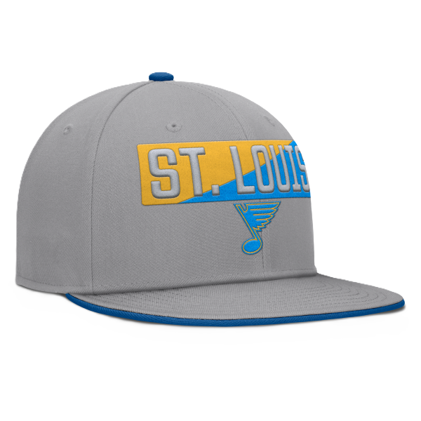 ST. LOUIS BLUES FANATICS DUO BLOCK SNAPBACK - GREY Adjustable Cap Fanatics