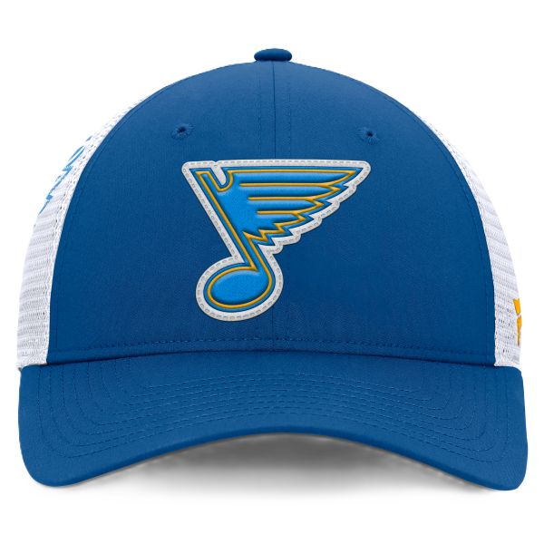 ST. LOUIS BLUES FANATICS NOTE LOGO MESH SNAPBACK - BLUE/WHITE Adjustable Cap Fanatics