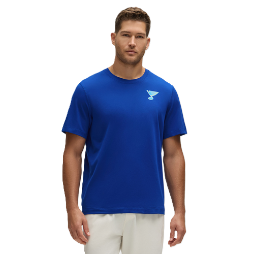ST. LOUIS BLUES LULULEMON NOTE LOGO SOFT JERSEY SHORT SLEEVE TEE - ROYAL Men's Premium T-Shirt Lululemon
