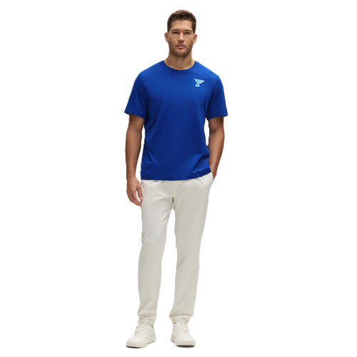 ST. LOUIS BLUES LULULEMON NOTE LOGO SOFT JERSEY SHORT SLEEVE TEE - ROYAL Men's Premium T-Shirt Lululemon
