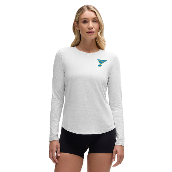 ST. LOUIS BLUES LULULEMON NOTE LOGO LOVE LONG SLEEVE TEE - STEEL