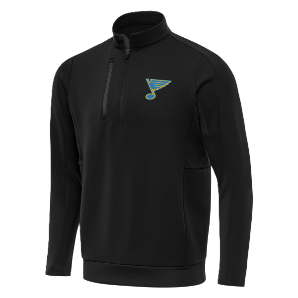 BLUES ANTIGUA GENERATION NEW BLUES LOGO 1/4 ZIP - BLACK 1/4 Zip Antigua