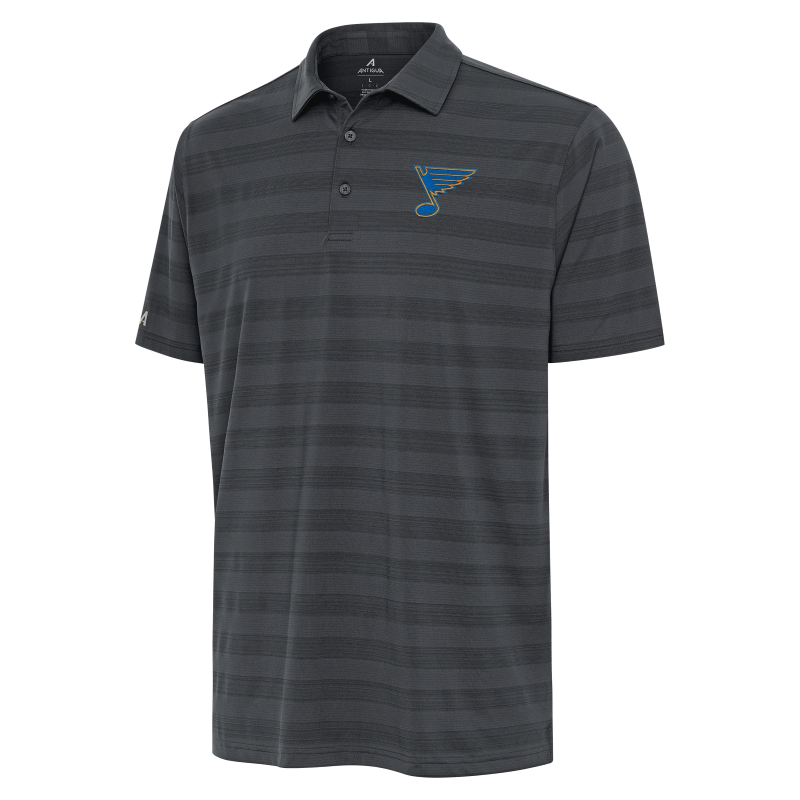 ST. LOUIS BLUES ANTIGUA NOTE LOGO TUNNEL POLO - CHARCOAL Polo Antigua