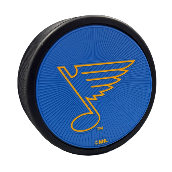ST. LOUIS BLUES TRIMFLEX NEW BLUE NOTE - 3 INCHES Puck Mustang Products