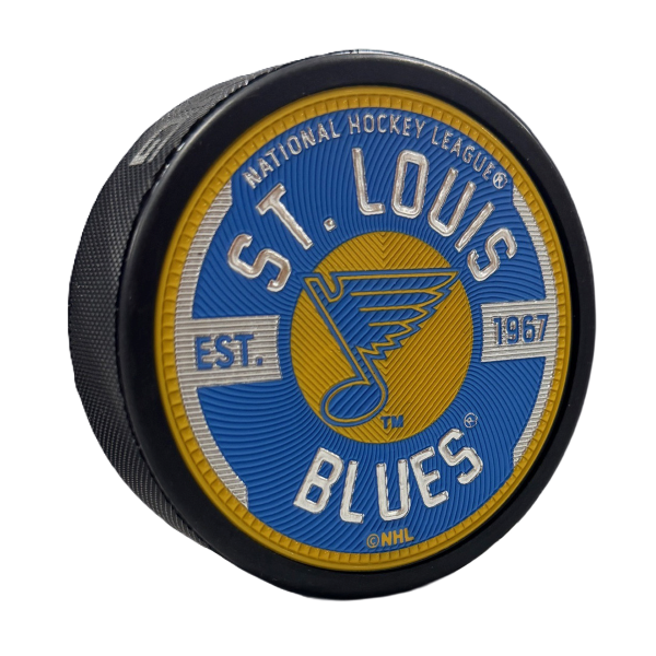 ST. LOUIS BLUES TRIMFLEX NEW LOGO PUCK - GEAR- 3 INCHES Puck Mustang Products