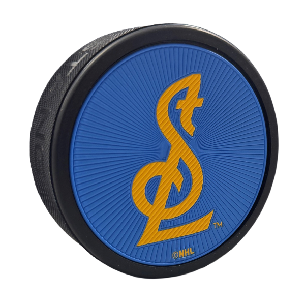 ST. LOUIS BLUES TRIMFLEX STL LOGO PUCK - 3 INCHES Puck Mustang Products
