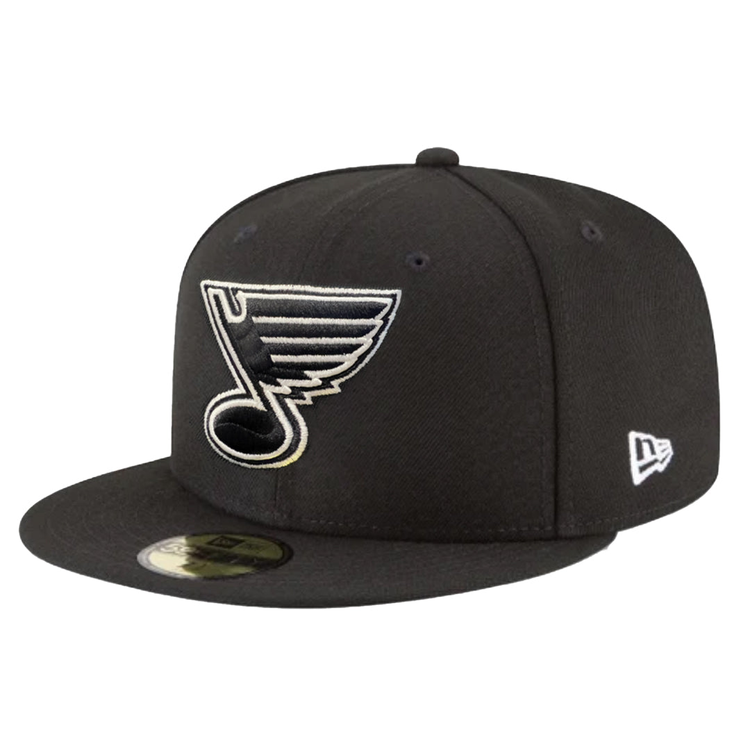 LOUIS BLUES TONAL NEW ERA 5950 BLACK FITTED HAT – STL Authentics