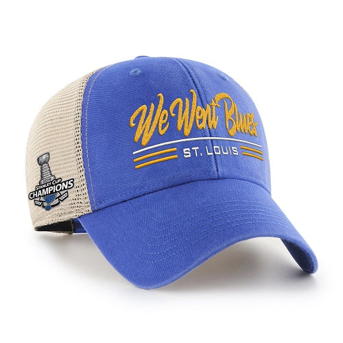 ST. LOUIS BLUES '47 BRAND WE WENT BLUES MESH SNAPBACK - ROYAL Adjustable Cap '47 Brand ROYAL