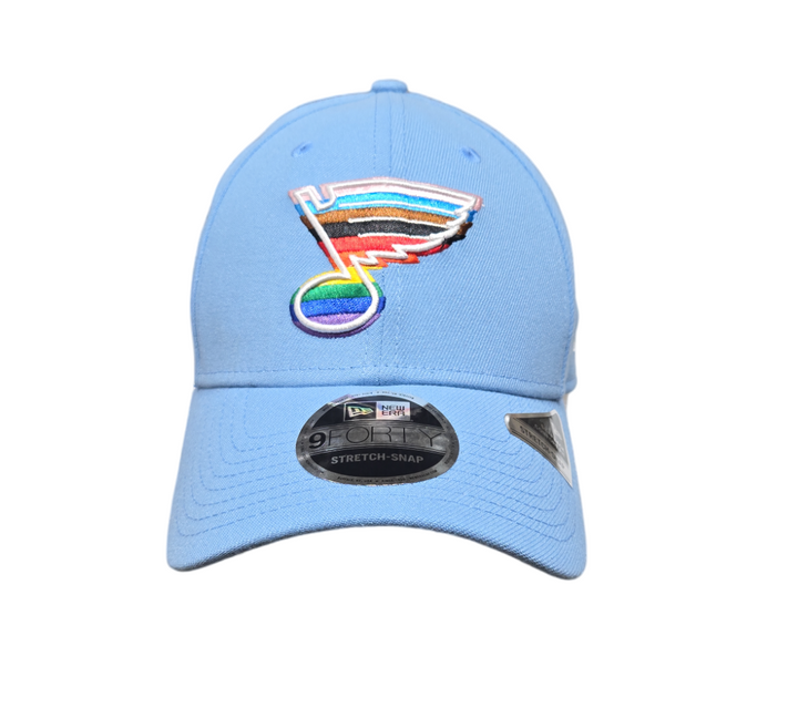ST. LOUIS BLUES NEW ERA 9FORTY PRIDE NOTE SNAPBACK - BLUE Adjustable Cap New Era