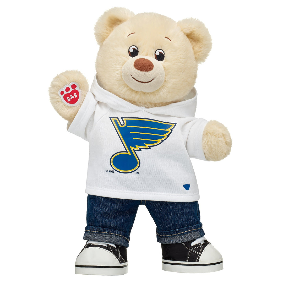 ST. LOUIS BLUES BUILD-A-BEAR LIL PUDDING HOCKEY BEAR- 15"