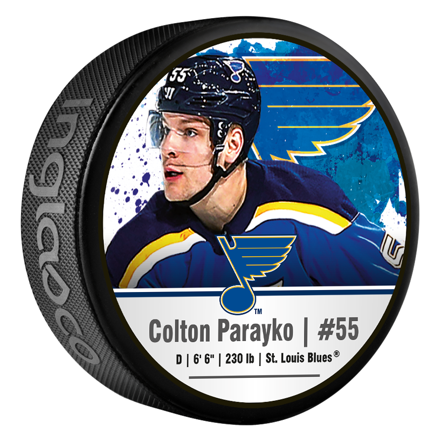 ST. LOUIS BLUES PARAYKO STAT PUCK