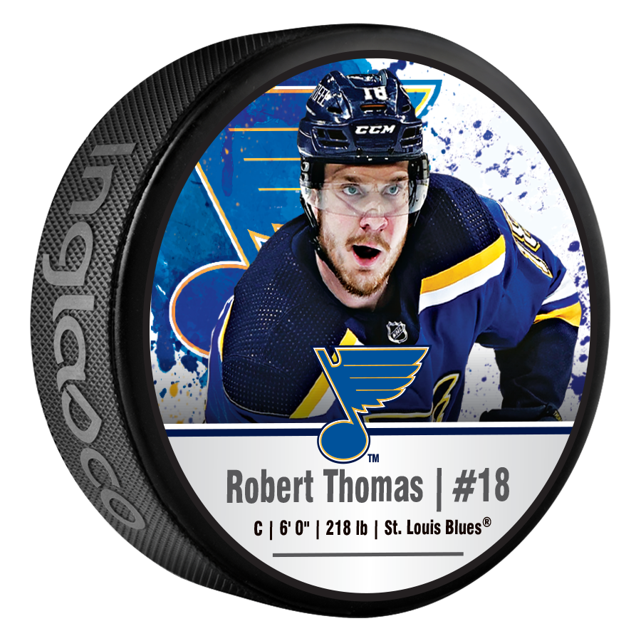 ST. LOUIS BLUES THOMAS STAT PUCK