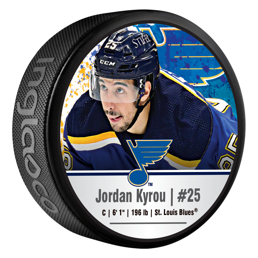 ST. LOUIS BLUES KYROU STAT PUCK Puck Inglasco