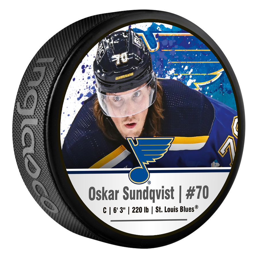 ST. LOUIS BLUES SUNDQVIST STAT PUCK