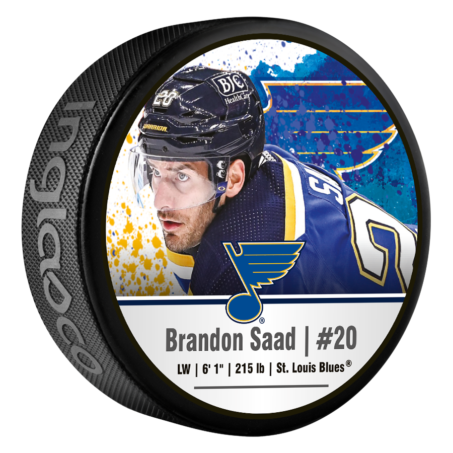 ST. LOUIS BLUES SAAD STAT PUCK Puck Inglasco