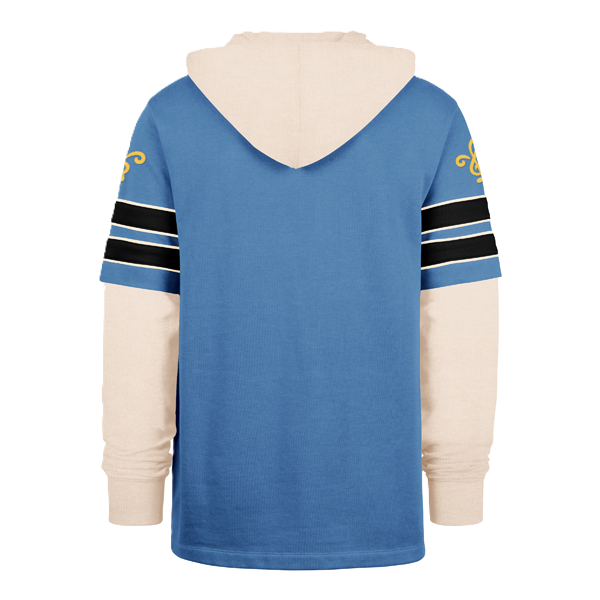 ST. LOUIS BLUES '47 BRAND NOTE LOGO SPLIT ZONE HOODIE - BLUE/WHITE