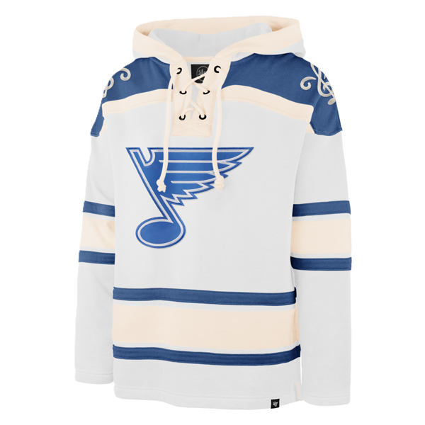 ST. LOUIS BLUES '47 BRAND NOTE LOGO SUPERIOR LACER HOODIE - WHITE