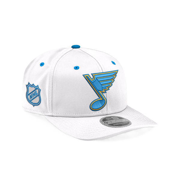 ST. LOUIS BLUES NEW ERA 9SEVENTY NOTE LOGO NHL SHIELD SNAPBACK - WHITE Adjustable Cap New Era