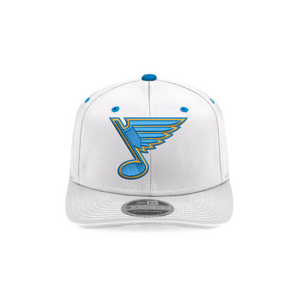 ST. LOUIS BLUES NEW ERA 9SEVENTY NOTE LOGO NHL SHIELD SNAPBACK - WHITE Adjustable Cap New Era