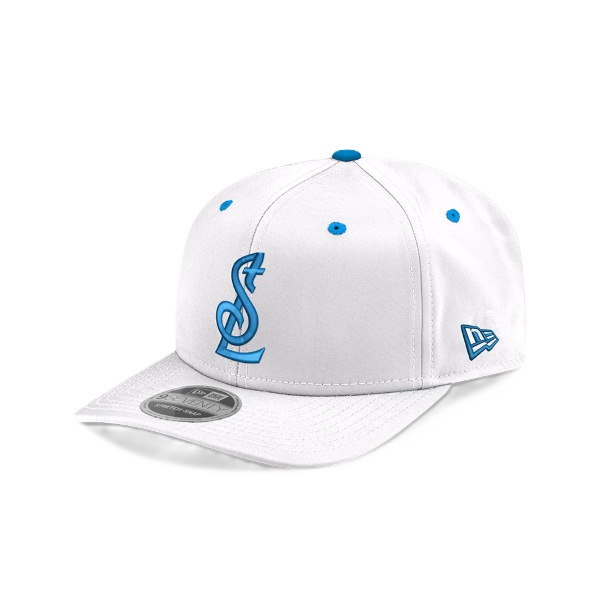 ST. LOUIS BLUES NEW ERA 9SEVENTY STL LOGO NHL SHIELD SNAPBACK - WHITE Adjustable Cap New Era