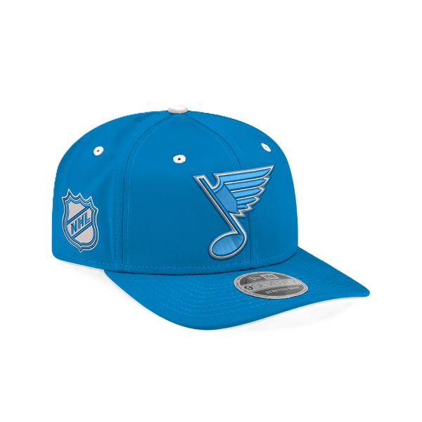 ST. LOUIS BLUES NEW ERA 9SEVENTY NOTE LOGO NHL SHIELD SNAPBACK - BLUE Adjustable Cap New Era