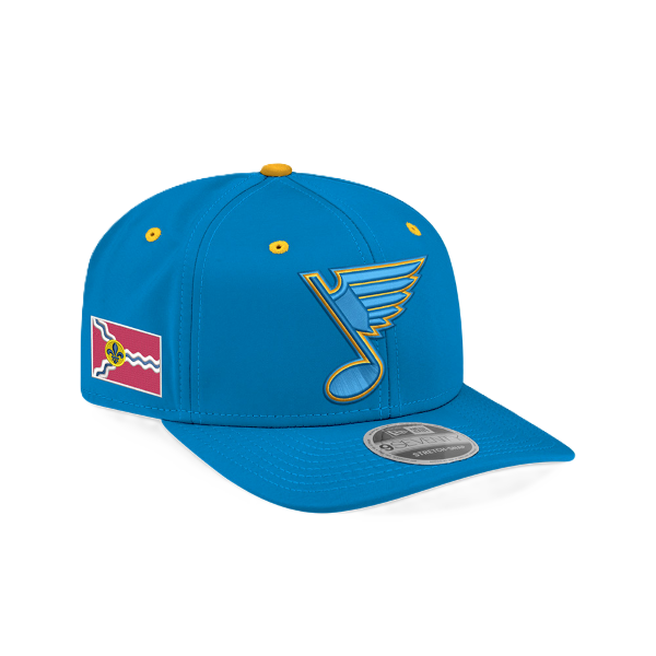 ST. LOUIS BLUES NEW ERA 9SEVENTY NOTE LOGO CITY FLAG SNAPBACK - BLUE Adjustable Cap New Era