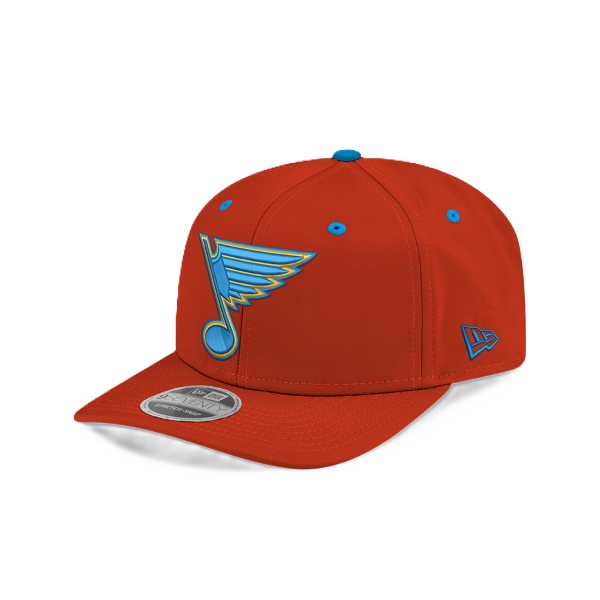 ST. LOUIS BLUES NEW ERA 9SEVENTY NOTE LOGO CITY FLAG SNAPBACK - RED Adjustable Cap New Era