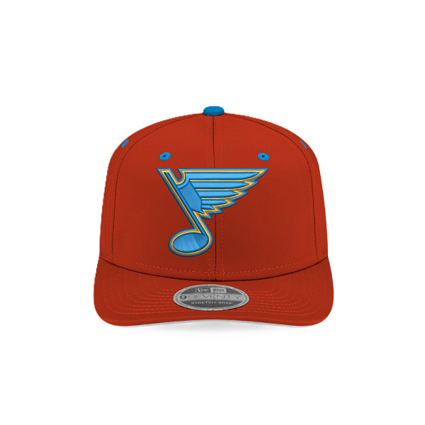 ST. LOUIS BLUES NEW ERA 9SEVENTY NOTE LOGO CITY FLAG SNAPBACK - RED Adjustable Cap New Era