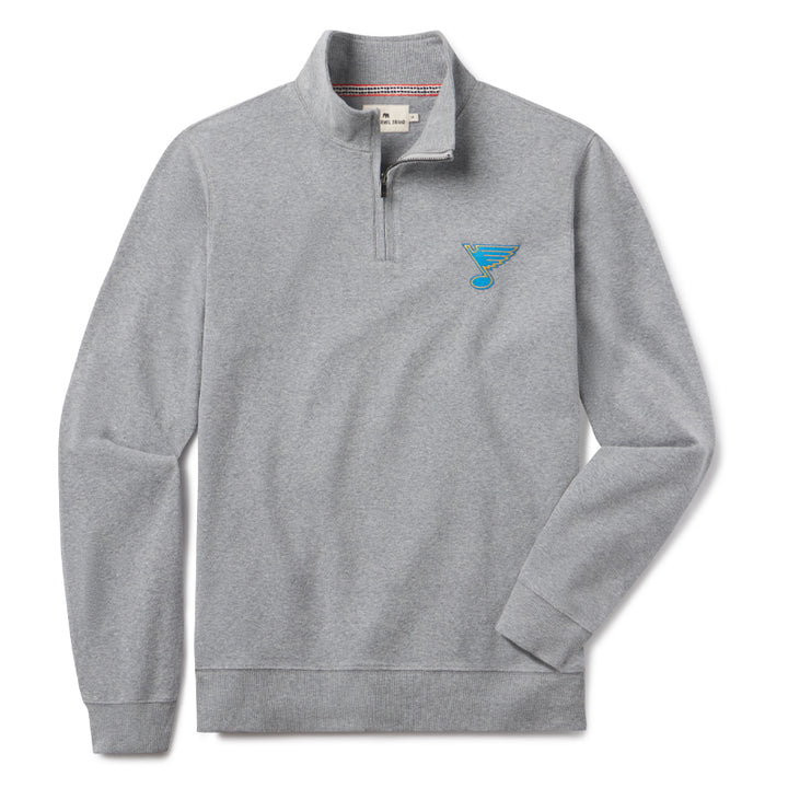 ST. LOUIS BLUES THE NORMAL BRAND NOTE LOGO ¼ ZIP – GREY Outerwear The Normal Brand