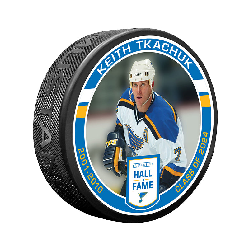 ST. LOUIS BLUES KEITH TKACHUK HALL OF FAME PUCK Puck Mustang Products
