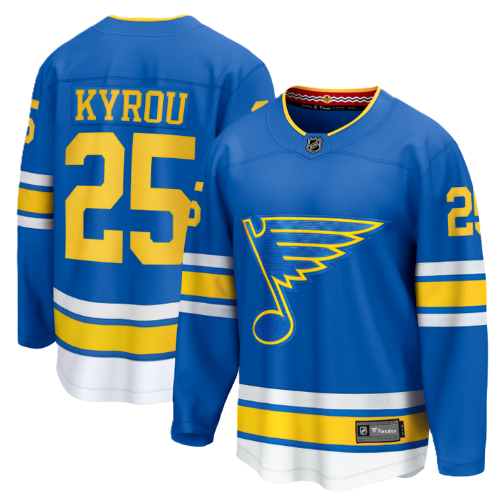 ST. LOUIS BLUES FANATICS BREAKAWAY HOME JERSEY - KYROU #25 Jersey Fanatics