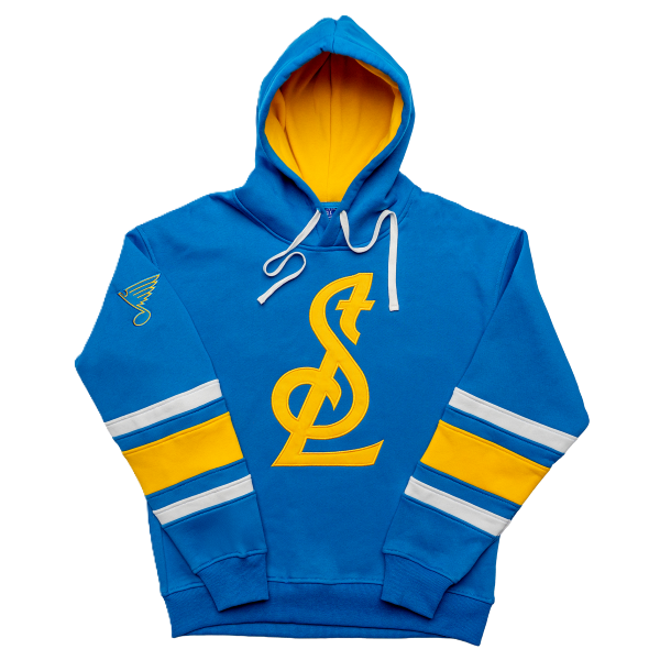 ST. LOUIS BLUES SERIES SIX STRIPE STL COLORBLOCK HOODIE - BLUE