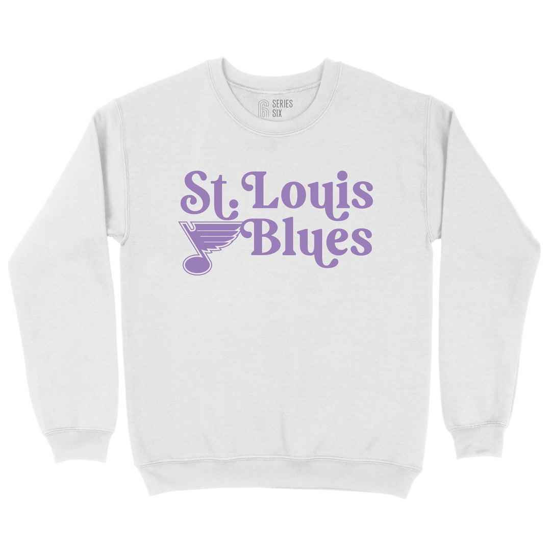 ST. LOUIS BLUES SERIES SIX WHITE CREW SWEATSHIRT