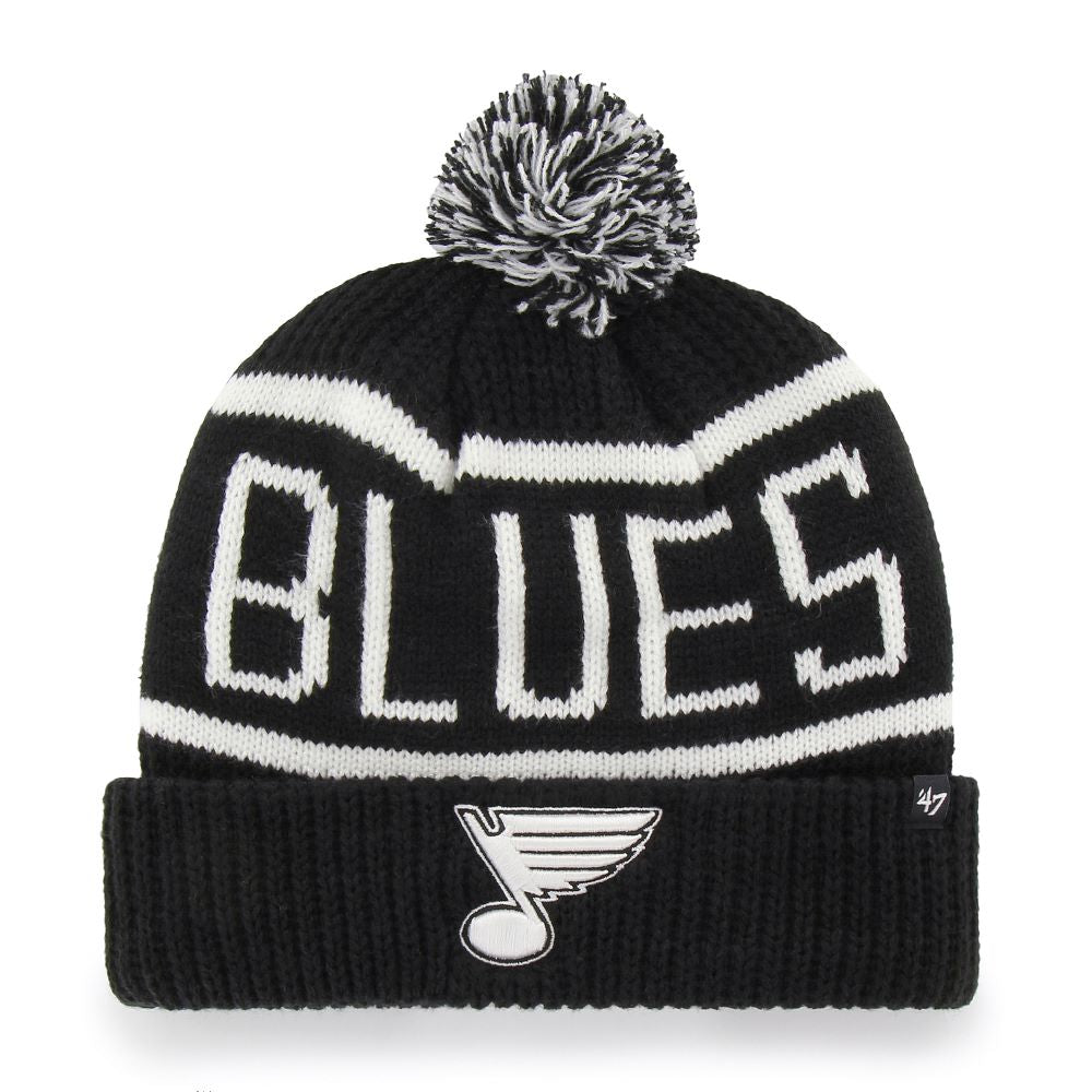 ST. LOUIS BLUES 47' NOTE TONAL CALGARY POM KNIT BEANIE - BLACK/WHITE Knit '47 Brand