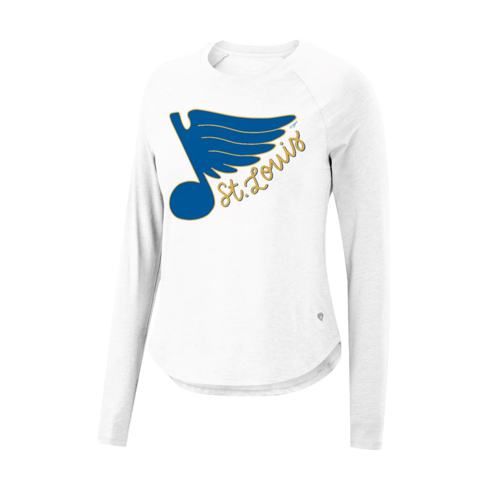 ST. LOUIS BLUES EMILY STAHL Women's FLY NOTE HARLOW LST - WHITE T-shirt Colosseum