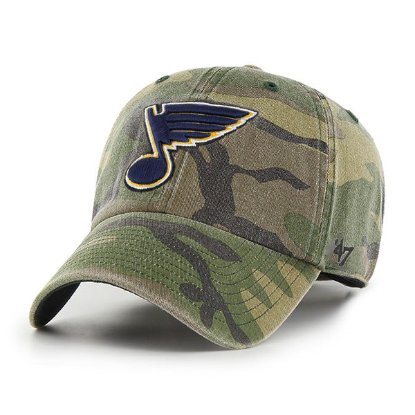 ST. LOUIS BLUES ’47 BRAND NOTE LOGO CLEANUP ADJUSTABLE HAT - CAMO Adjustable Cap '47 Brand