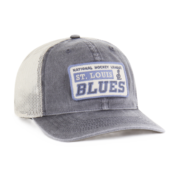 ST. LOUIS BLUES ’47 BRAND CANTEEN PATCH MESH SNAPBACK – CINDER Adjustable Cap '47 Brand