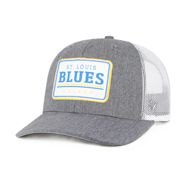 ST. LOUIS BLUES ’47 BRAND ELLINGTON MESH SNAPBACK – GREY/WHITE Adjustable Cap '47 Brand