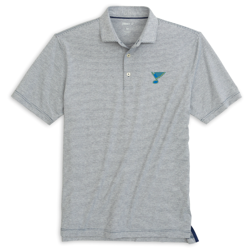 ST. LOUIS BLUES JOHNNIE-O LYNDONN GREY POLO with NEW BLUE NOTE Polo Johnnie-O