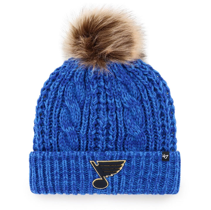 ST. LOUIS BLUES '47 BRAND WOMEN'S MEEKO POM KNIT - ROYAL Knit '47 Brand