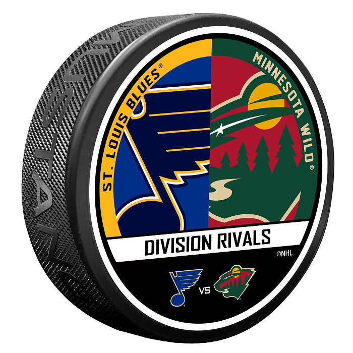 ST. LOUIS BLUES VS. MINNESOTA WILD RIVALRY PUCK