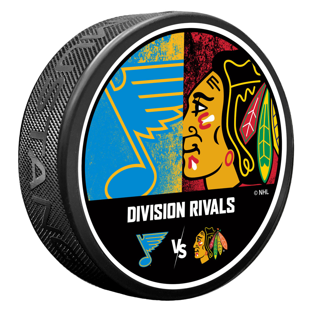 ST. LOUIS BLUES MUSTANG DIVISION RIVALS CHICAGO BLACKHAWKS PUCK Puck Mustang Products