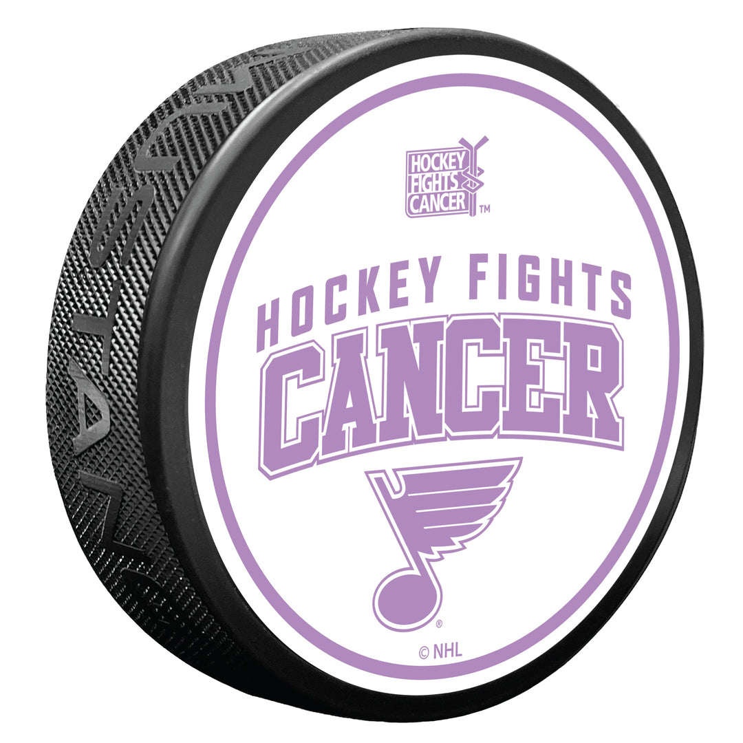 ST. LOUIS BLUES HOCKEY FIGHTS CANCER WHITE PUCK