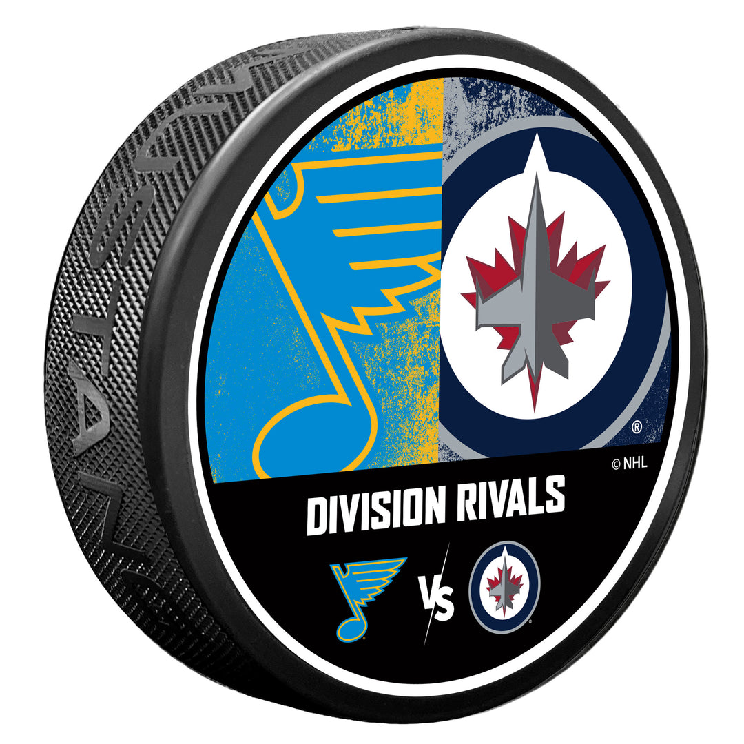ST. LOUIS BLUES MUSTANG DIVISION RIVALS WINNIPEG JETS PUCK Puck Mustang Products