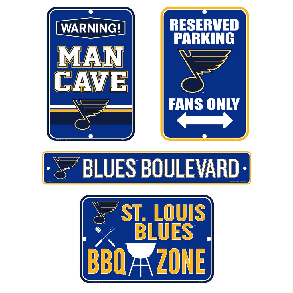 St. Louis Blues Fan Four Pack Sign Set Wall Decor Sports Decor