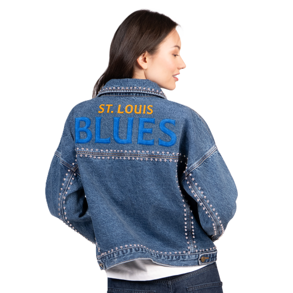 ST. LOUIS BLUES G-III WOMENS DENIM STUDDED JACKET – STL Authentics